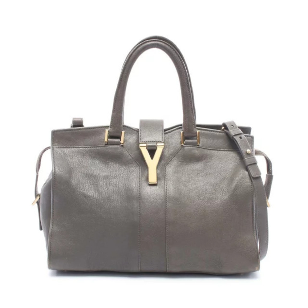 Saint Laurent Yves Cabas Y handbag leather gray